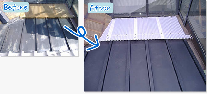 雨漏り修理施工例ビフォーアフター